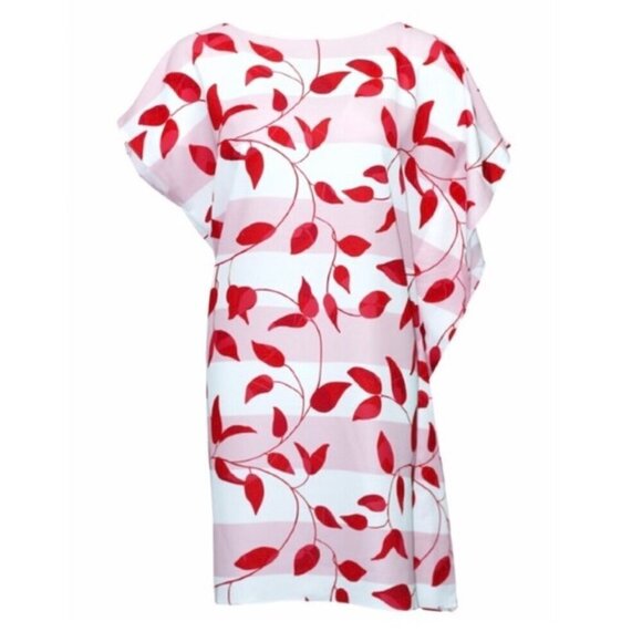Anna Cate White Pink Striped Floral Printed Eva Mini Dress - Picture 1 of 6